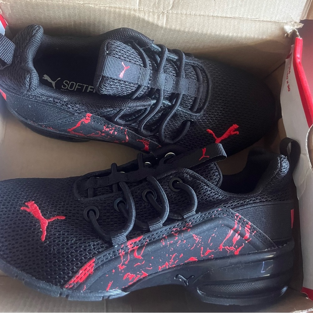 Puma kids Black and Red Athletic Shoes